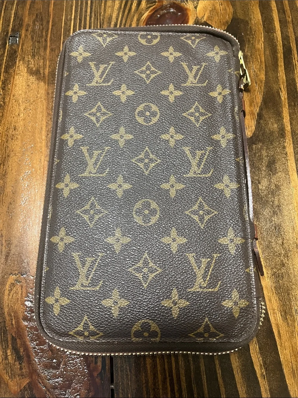 Louis Vuitton Brown Monogram Zip-Around Wallet Organizer